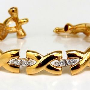 2.50CT DIAMONDS RUBY TOGGLE "X" LINK BRACELET 14KT